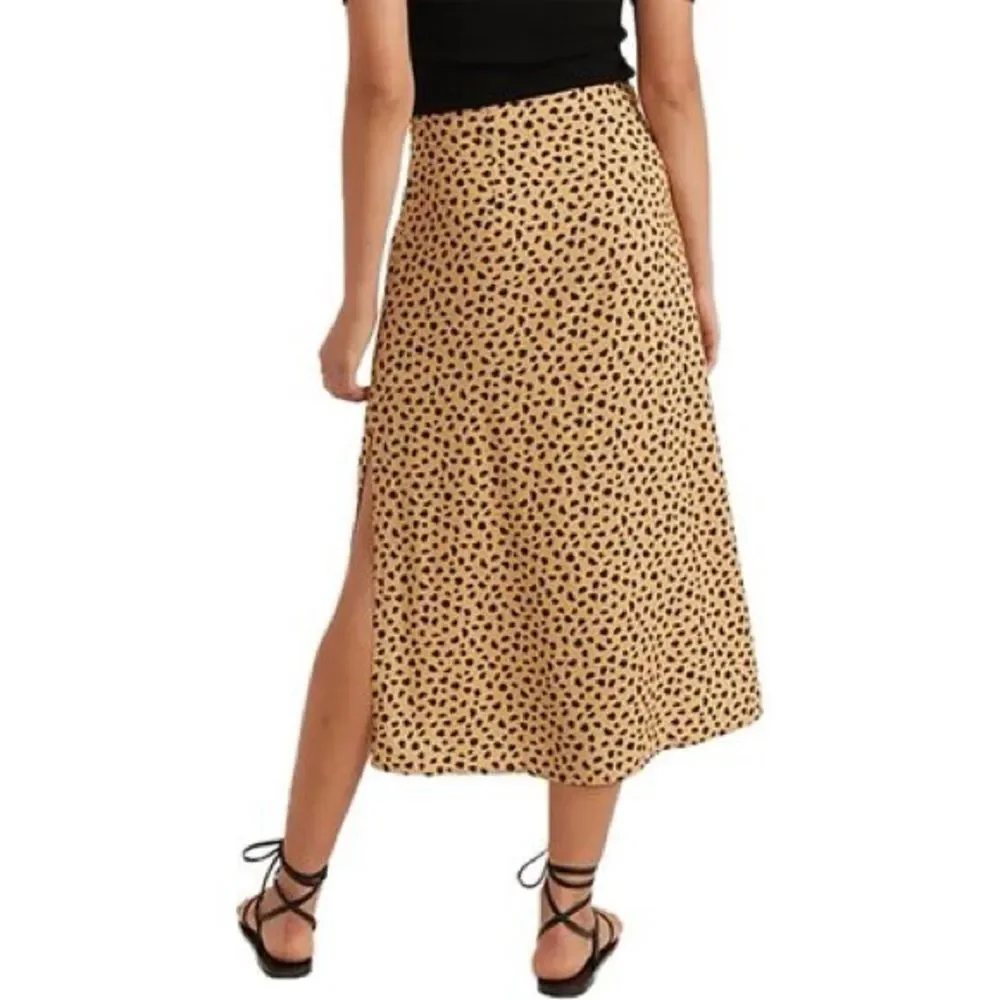 Marine Layer Ryan Cheetah slip midi skirt